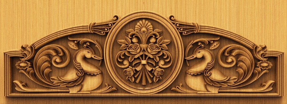 H God Frame - HB-29 Peacock Motif Decorative Arch Panel 3D Relief